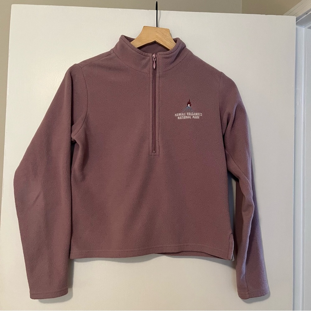 Hawaii Volcanoes National Park pink fleece quarter zip